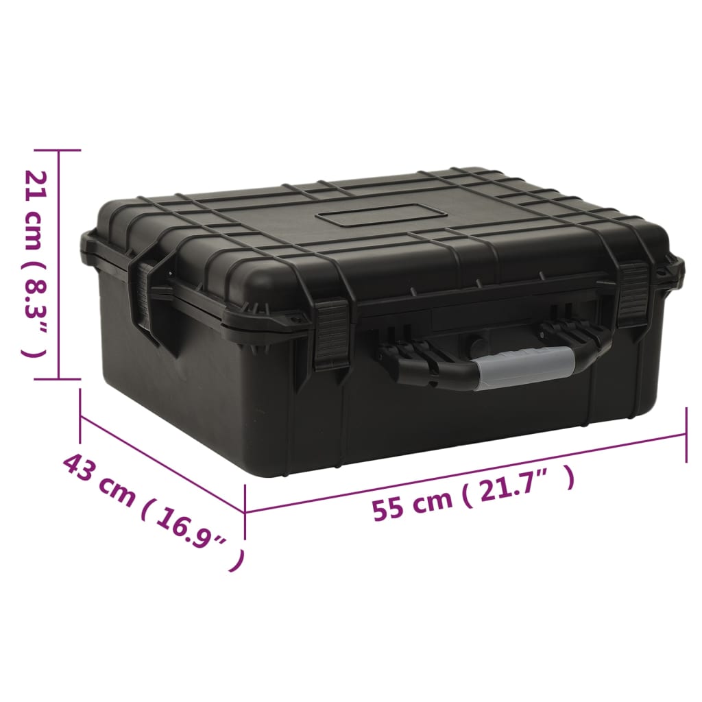 vidaXL Portable Flight Case Black 21.7"x16.9"x8.3" PP