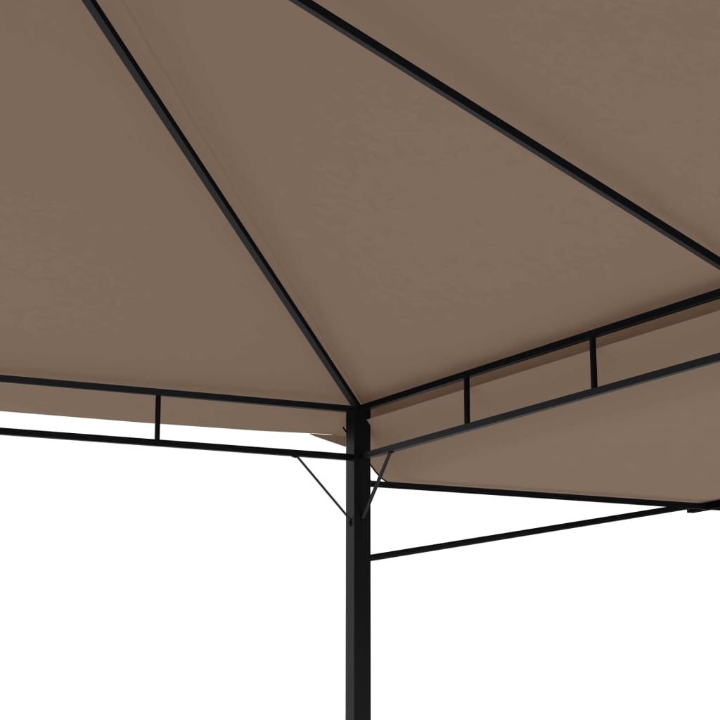 vidaXL Gazebo with Double Extending Roofs 9.8'x9.8'x9' Taupe 0.6 oz/ft²