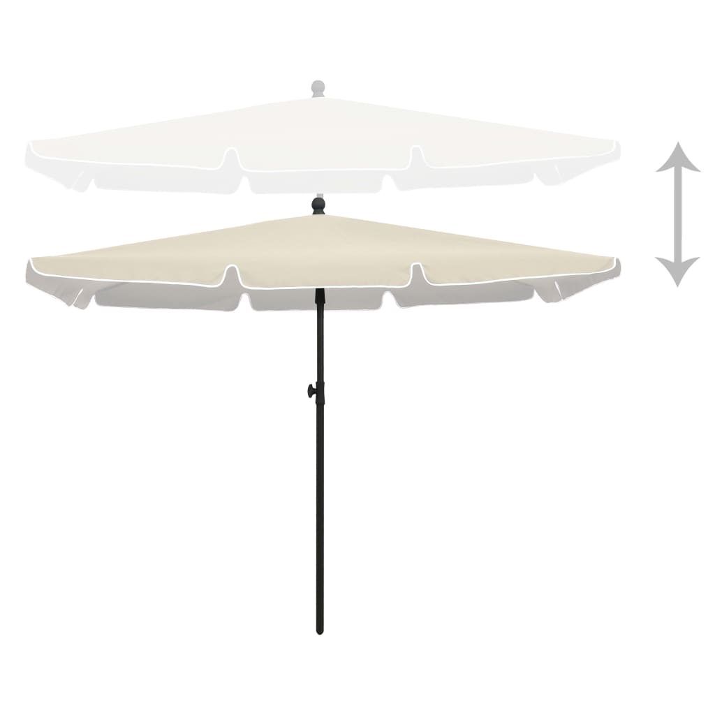 vidaXL Garden Parasol with Pole 82.7"x55.1" Sand