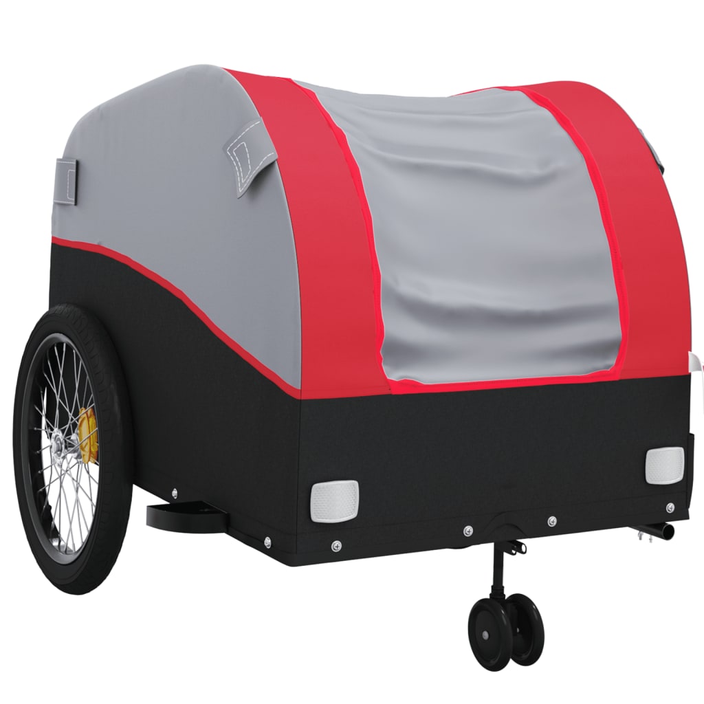 vidaXL Bike Trailer Black and Red 99.2 lb Iron