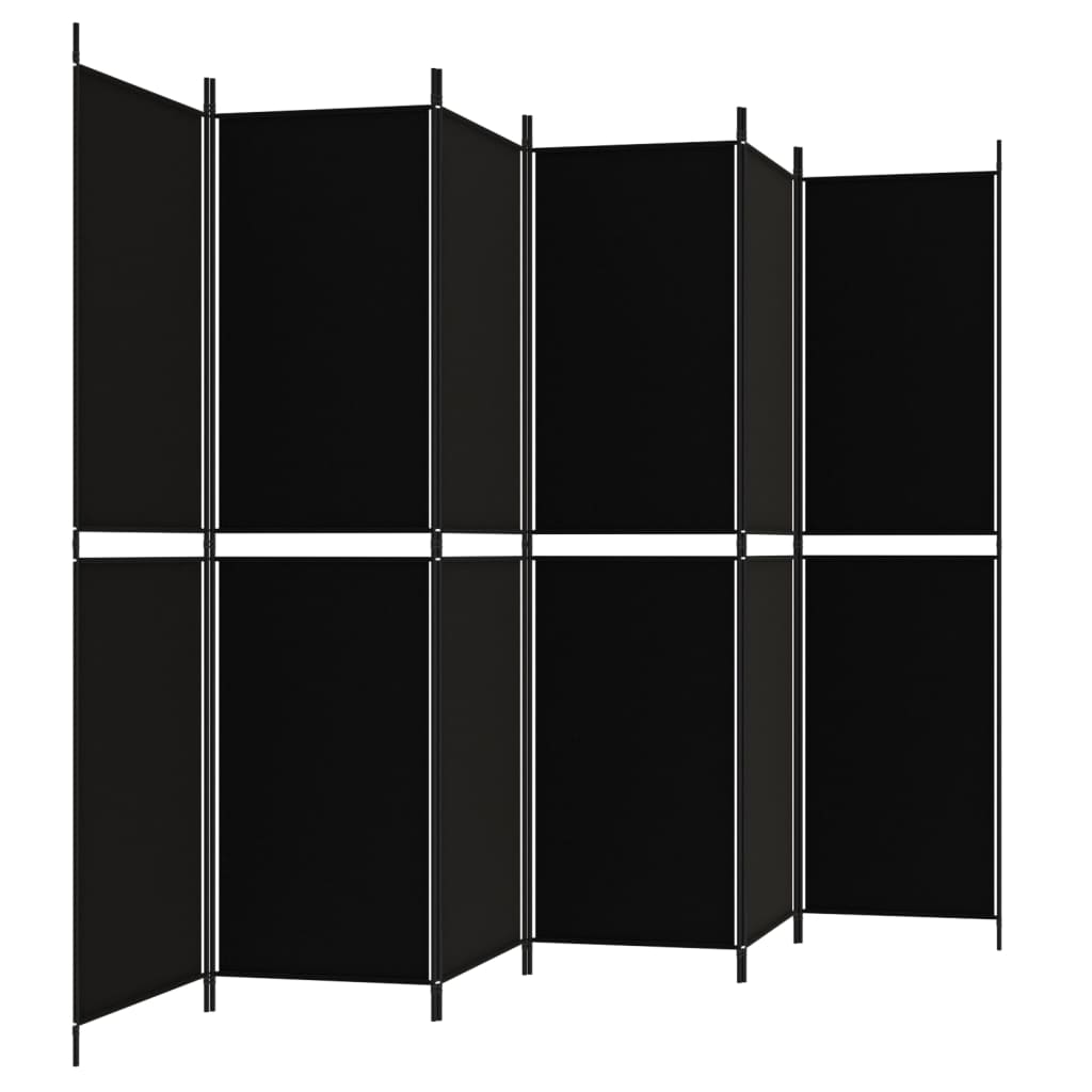 vidaXL 6-Panel Room Divider Black 118.1"x78.7" Fabric