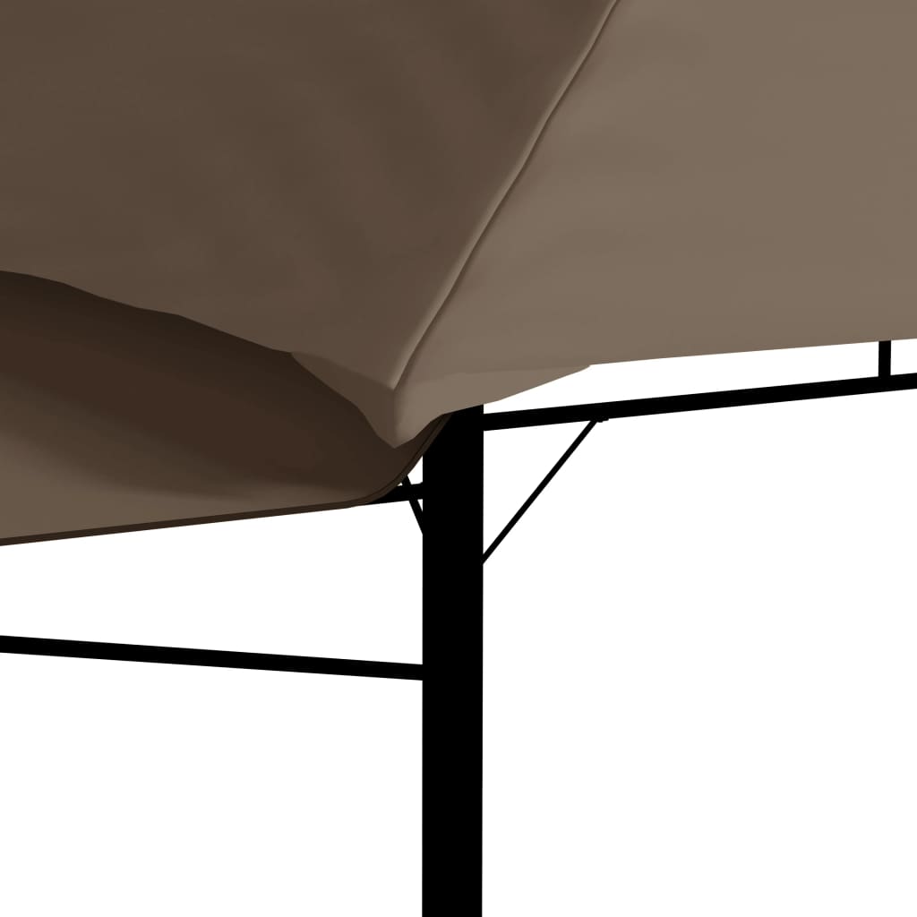 vidaXL Gazebo with Double Extending Roofs 9.8'x9.8'x9' Taupe 0.6 oz/ft²