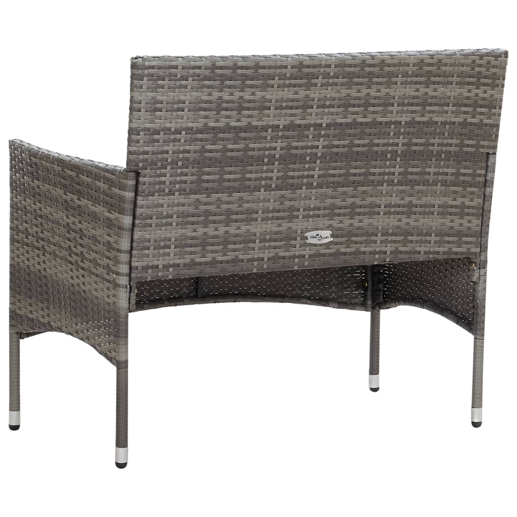 vidaXL Patio Bench 41.3" Poly Rattan Gray