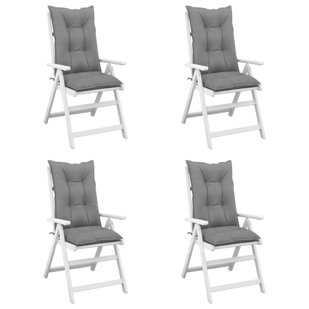 vidaXL Garden Highback Chair Cushions 4 pcs Gray 47.2"x19.7"x2.8" Fabric