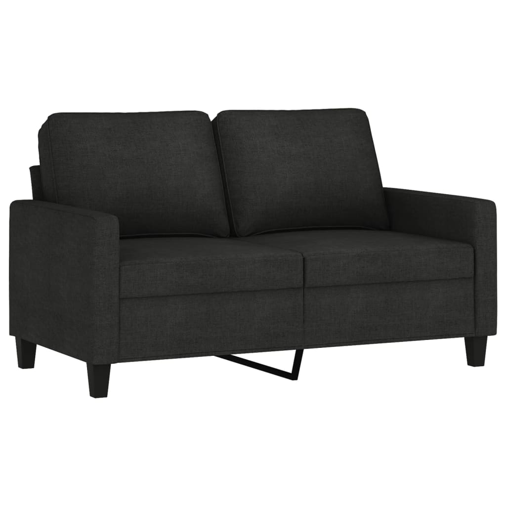 vidaXL 2 Piece Sofa Set with Cushions Black Fabric