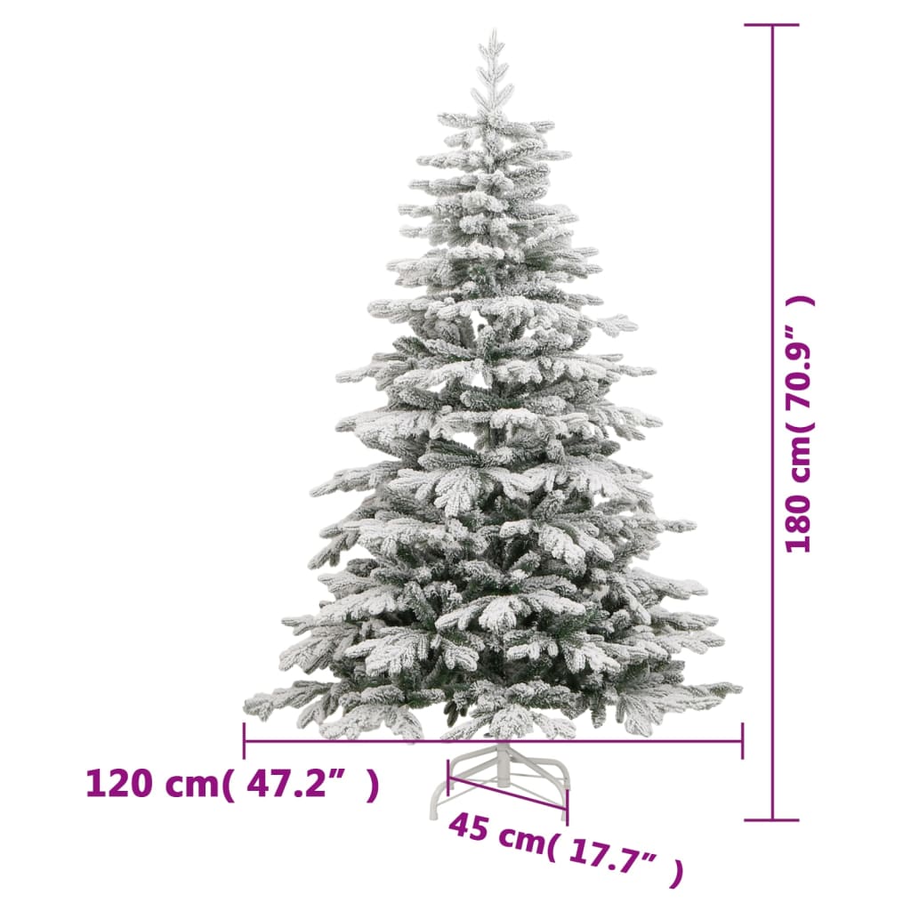 vidaXL Artificial Hinged Christmas Tree 300 LEDs & Ball Set 70.9"