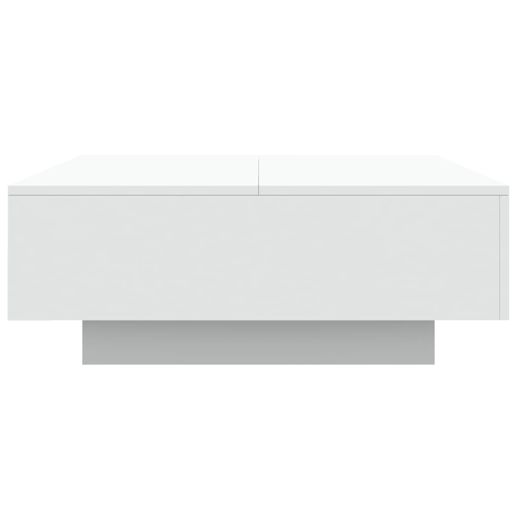 vidaXL Coffee Table with LED Lights White 31.5"x31.5"x12.2"