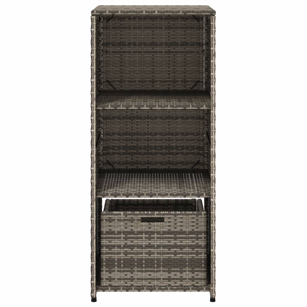 vidaXL Patio Storage Cabinet Gray 19.7"x21.7"x45.3" Poly Rattan