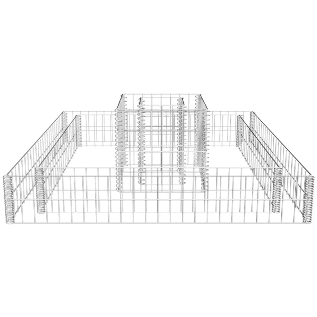 vidaXL Gabion Planter Galvanized Steel 47.2"x47.2"x7.8"