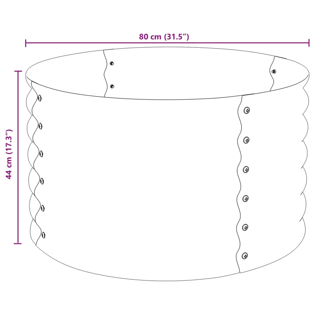 vidaXL Garden Raised Bed 31.5"x31.5"x17.3" Galvanized Steel Gray