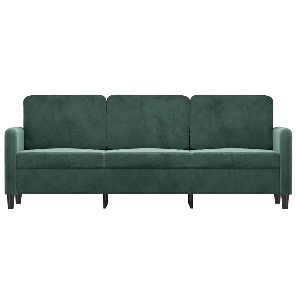 vidaXL 3-Seater Sofa Dark Green 70.9" Velvet