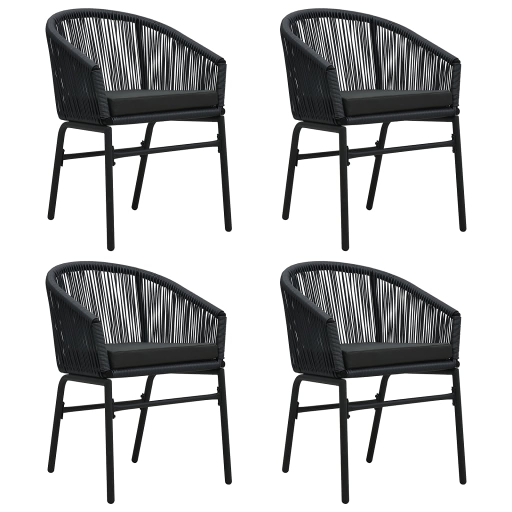 vidaXL 5 Piece Patio Dining Set Black