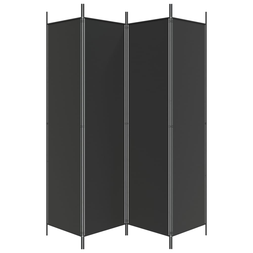 vidaXL 4-Panel Room Divider Black 78.7"x78.7" Fabric