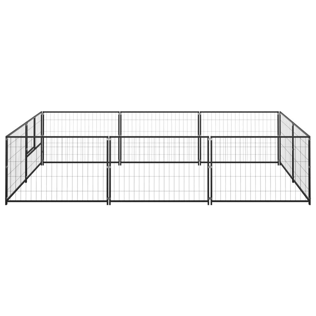 vidaXL Dog Kennel Black 64.6 ft² Steel