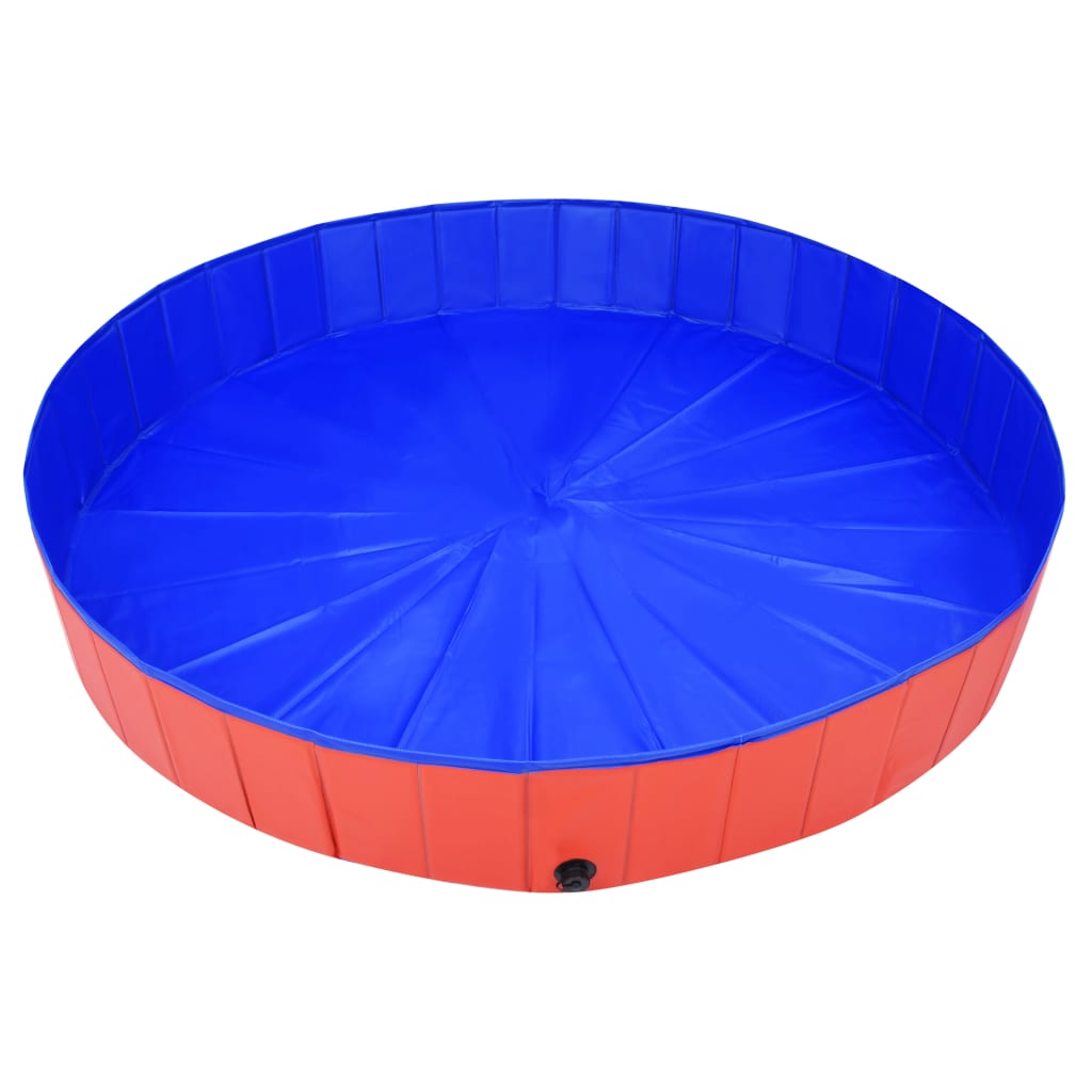 vidaXL Foldable Dog Swimming Pool Red 78.7"x11.8" PVC