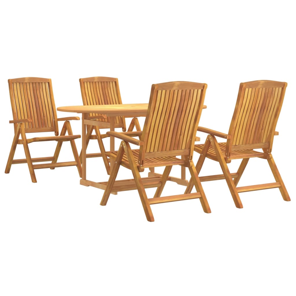 vidaXL 5 Piece Patio Dining Set Solid Wood Teak