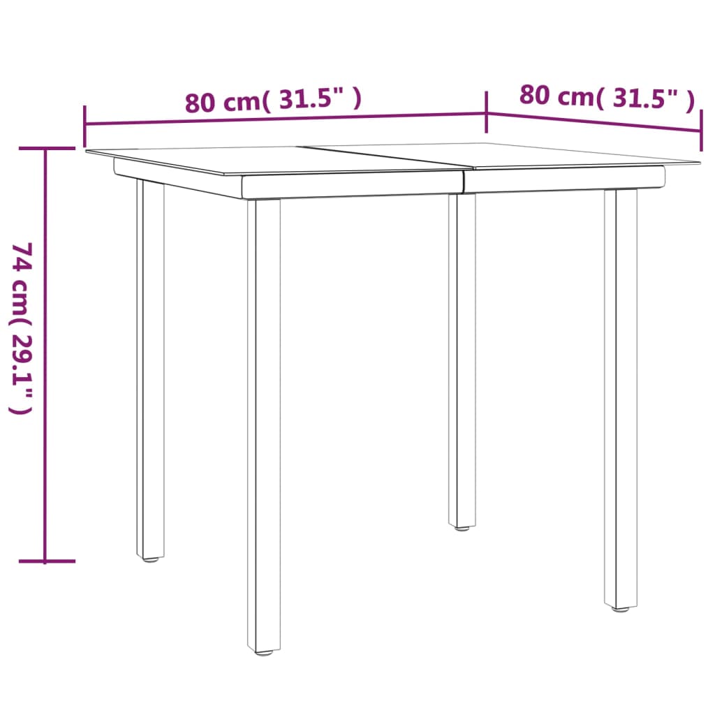 vidaXL 5 Piece Patio Dining Set with Cushions Poly Rattan and Steel