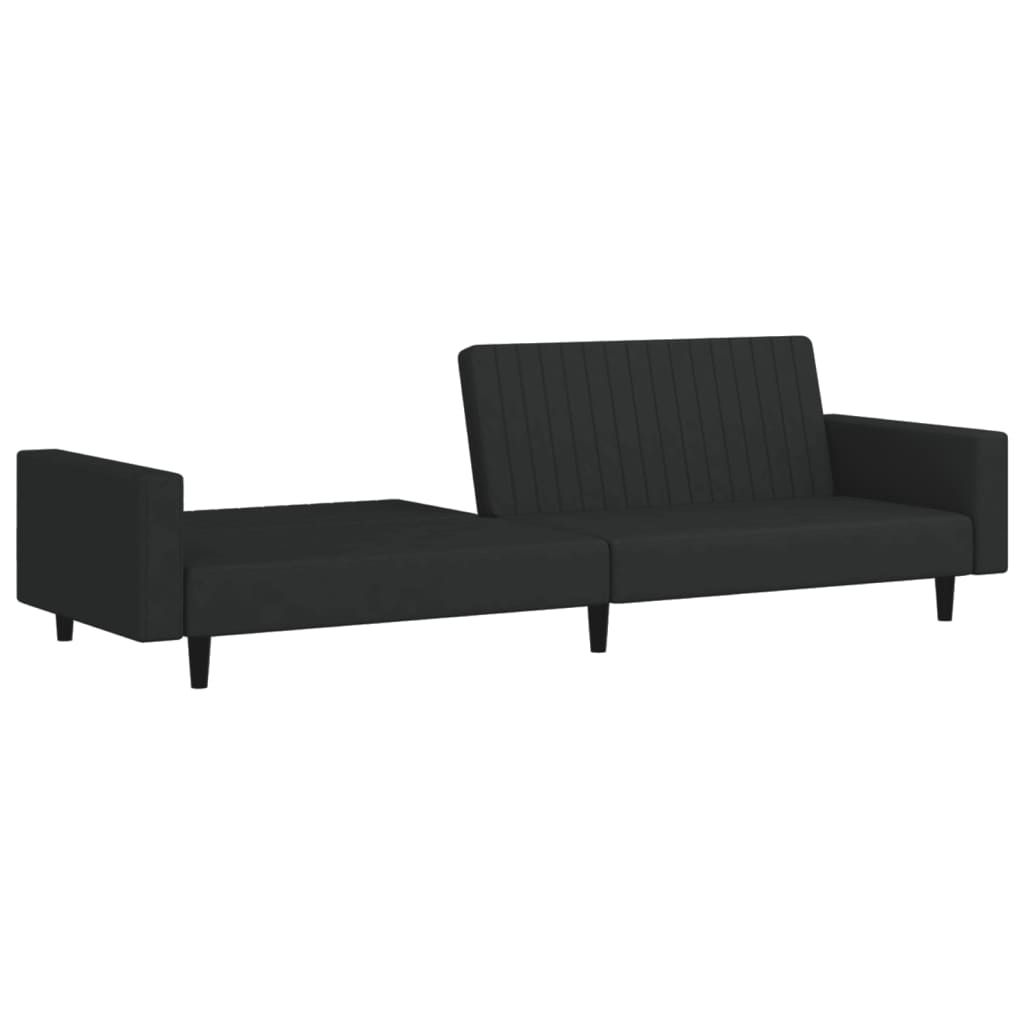 vidaXL 2-Seater Sofa Bed Black Velvet