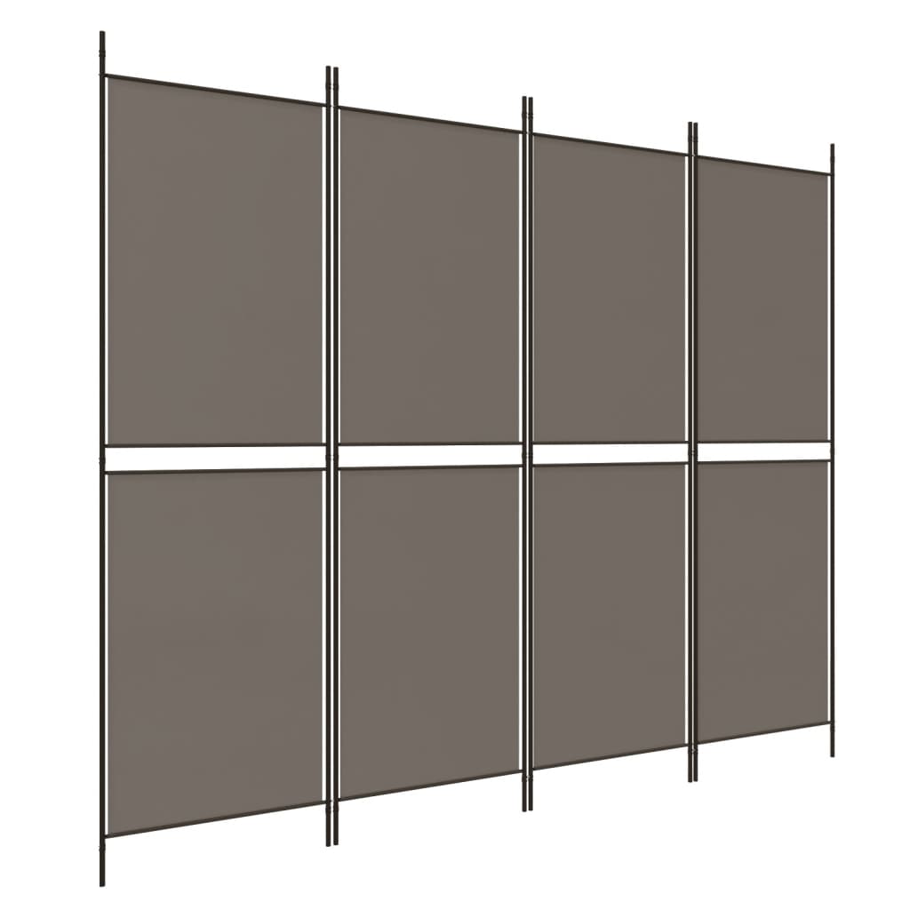 vidaXL 4-Panel Room Divider Anthracite 78.7"x78.7" Fabric