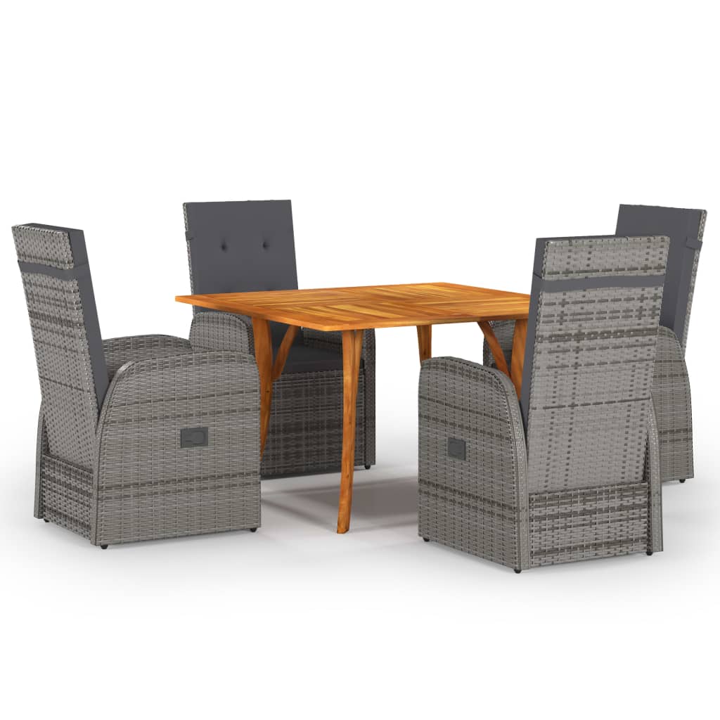 vidaXL 5 Piece Patio Dining Set Gray