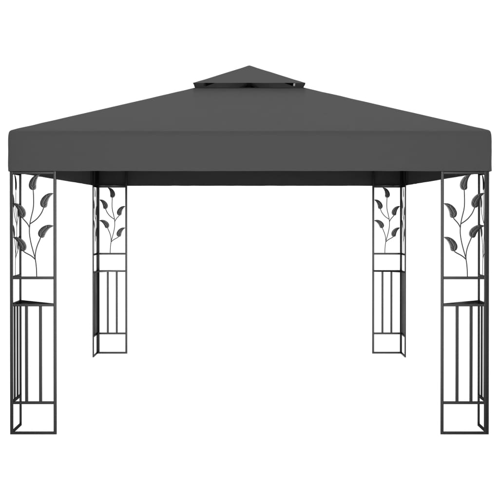 vidaXL Gazebo with Double Roof 118.1"x157.5" Anthracite