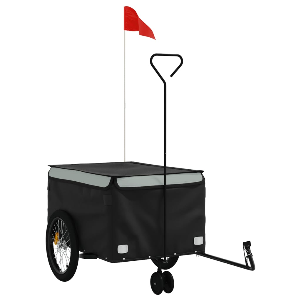 vidaXL Bike Trailer Black and Gray 99.2 lb Iron