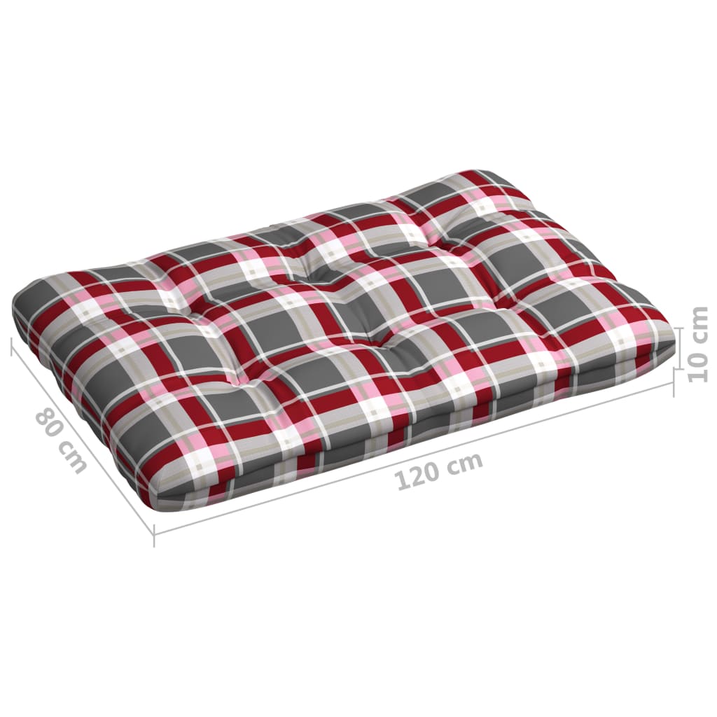 vidaXL Pallet Sofa Cushions 7 pcs Red Check Pattern