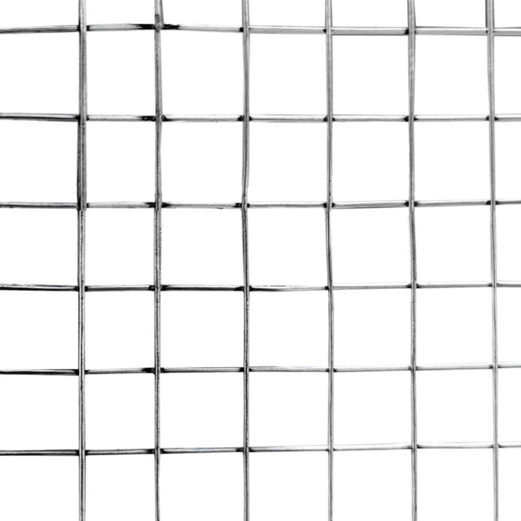 vidaXL Chicken Cage with Roof and Door Silver Galvanized Steel