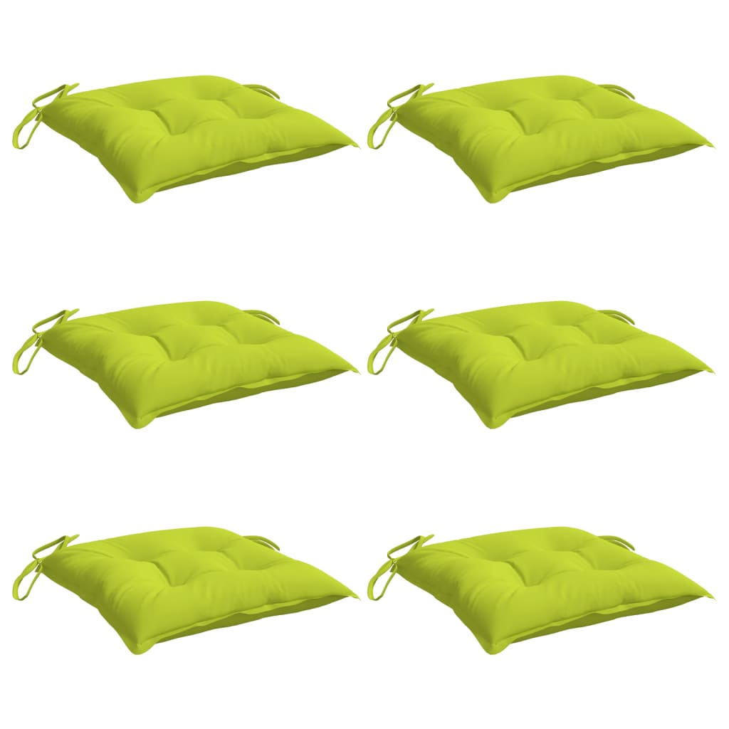 vidaXL Chair Cushions 6 pcs Bright Green 19.7"x19.7"x2.8" Oxford Fabric