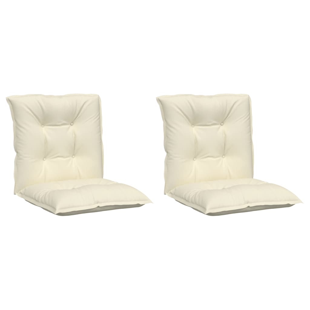 vidaXL Garden Lowback Chair Cushions 2 pcs Cream 39.4"x19.7"x2.8" Fabric