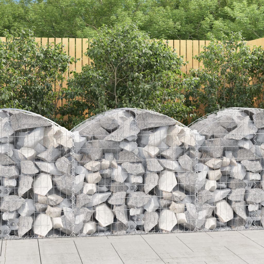 vidaXL Arched Gabion Basket 39.4"x19.7"x31.5"/39.4" Galvanized Iron