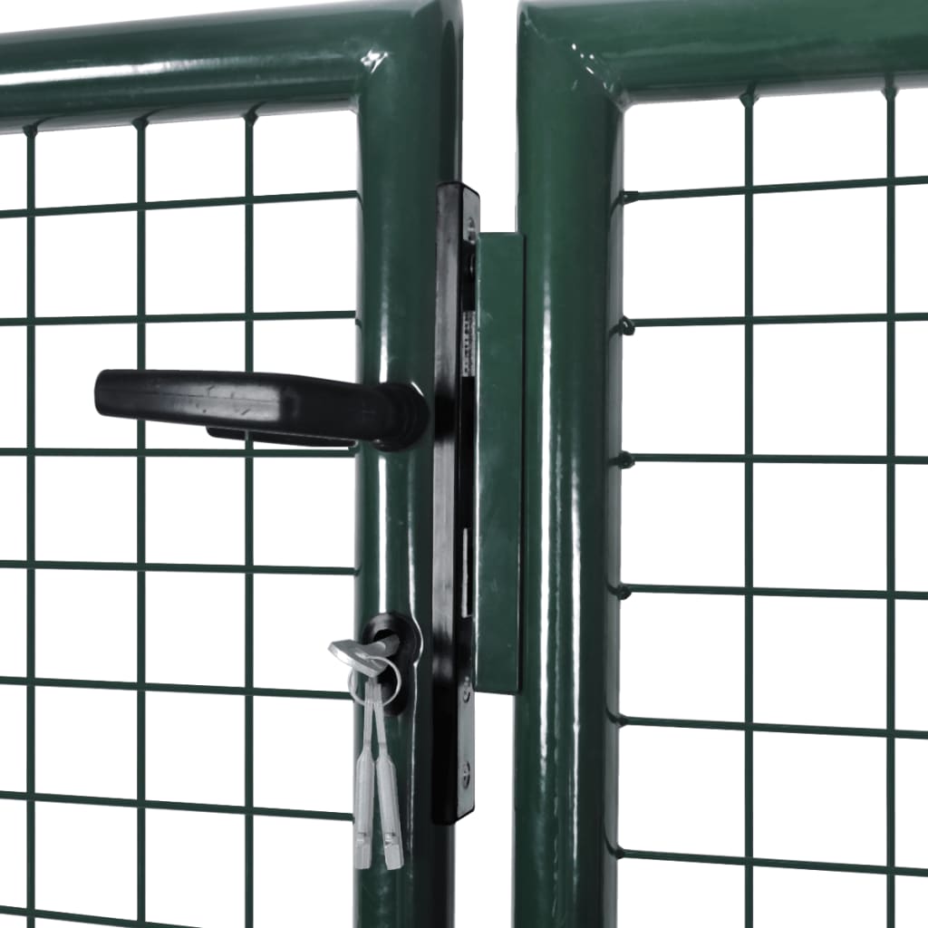 vidaXL Fence Gate Steel 120.5"x68.9" Green