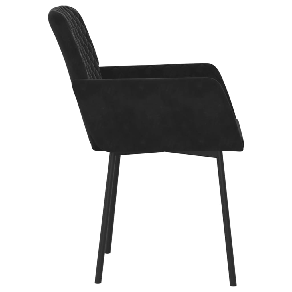 vidaXL Dining Chairs 2 pcs Black Velvet