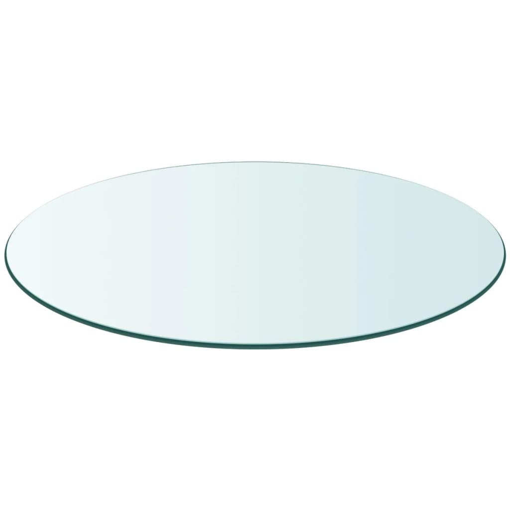 vidaXL Table Top Tempered Glass Round 19.7"