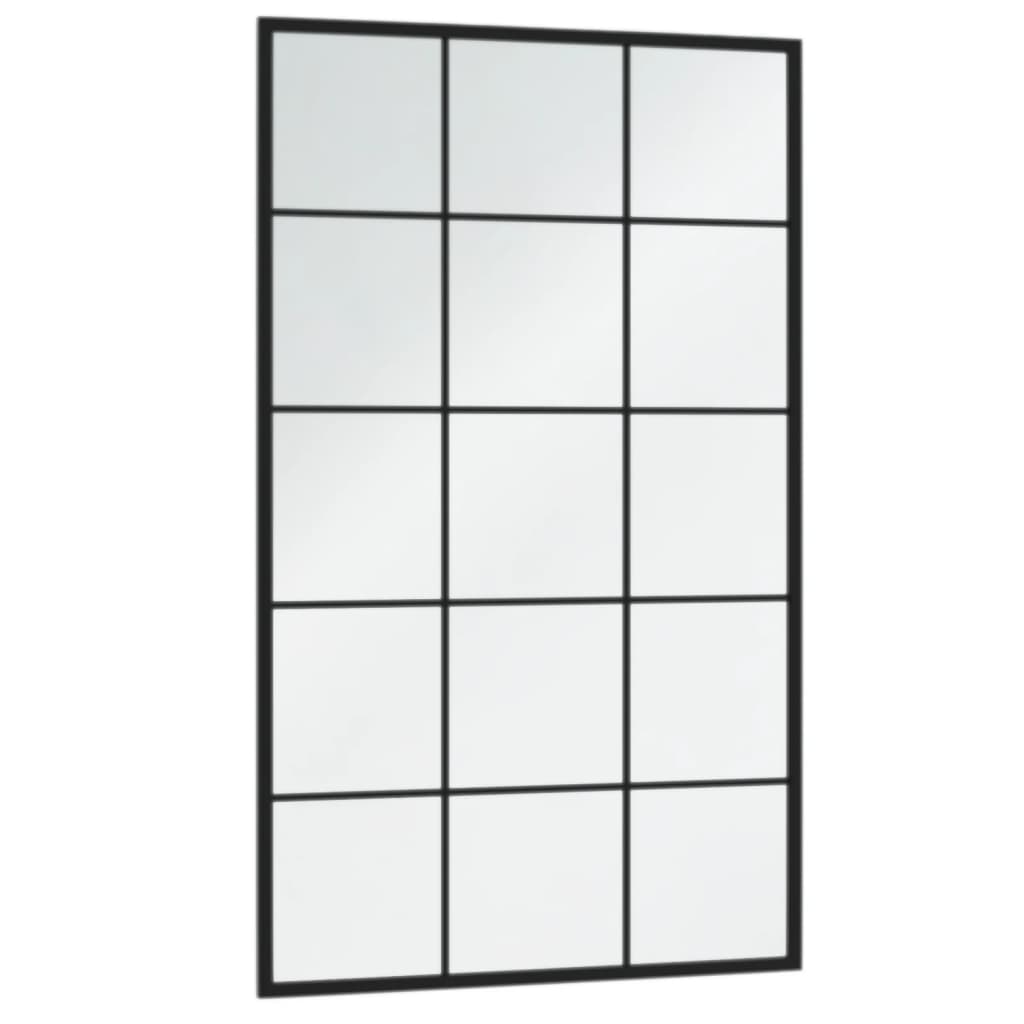vidaXL Wall Mirrors 2 pcs Black 39.4"x23.6" Metal