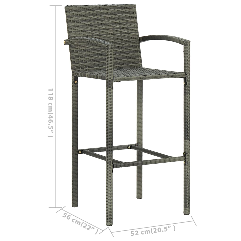 vidaXL 5 Piece Patio Bar Set Gray