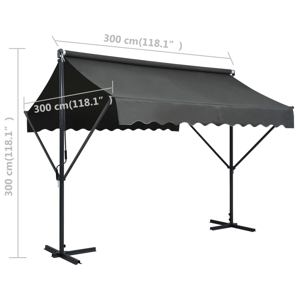 vidaXL Free Standing Awning 118.1"x118.1" Anthracite