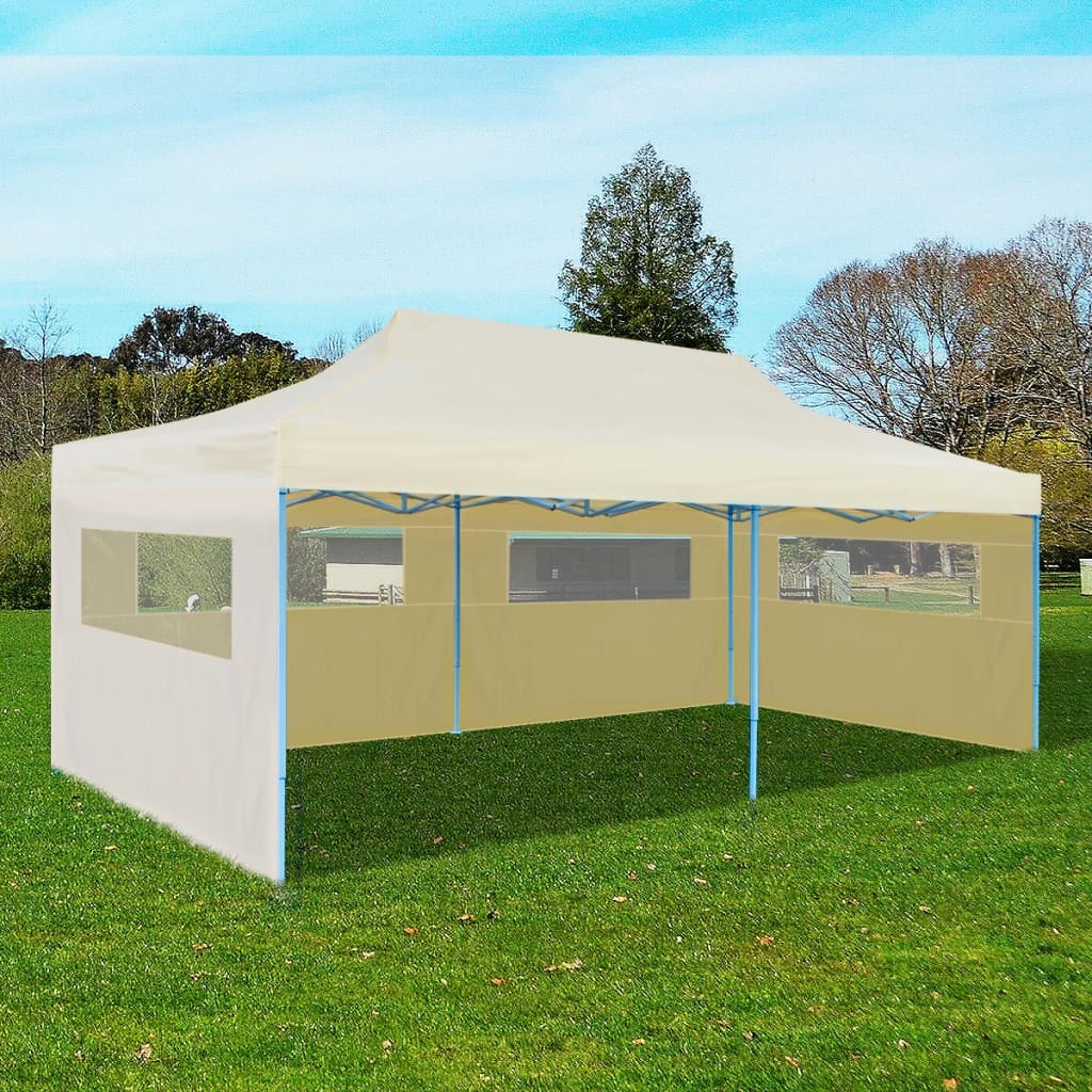 vidaXL Cream Foldable Pop-up Party Tent 9.8'x19.7'