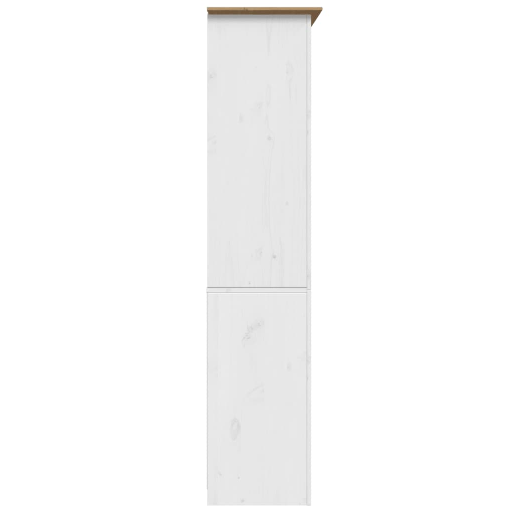 vidaXL Bookcase BODO White and Brown 32.3"x15.7"x68.1" Solid Wood Pine