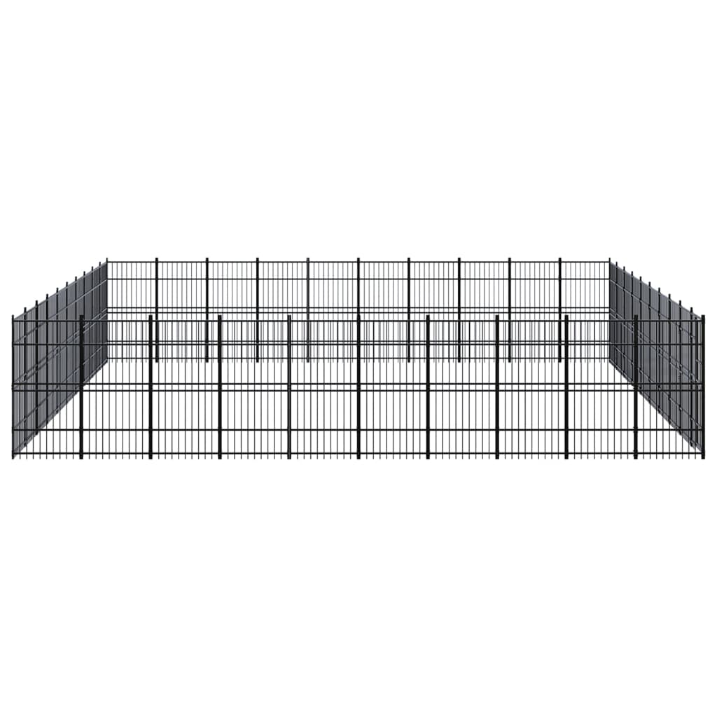 vidaXL Outdoor Dog Kennel Steel 992 ft²