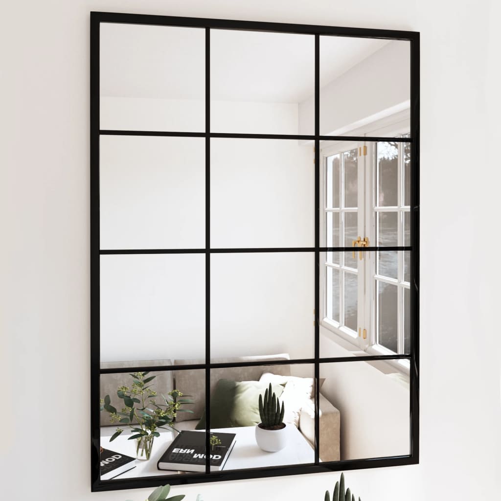 vidaXL Wall Mirror Black 31.5"x23.6" Metal