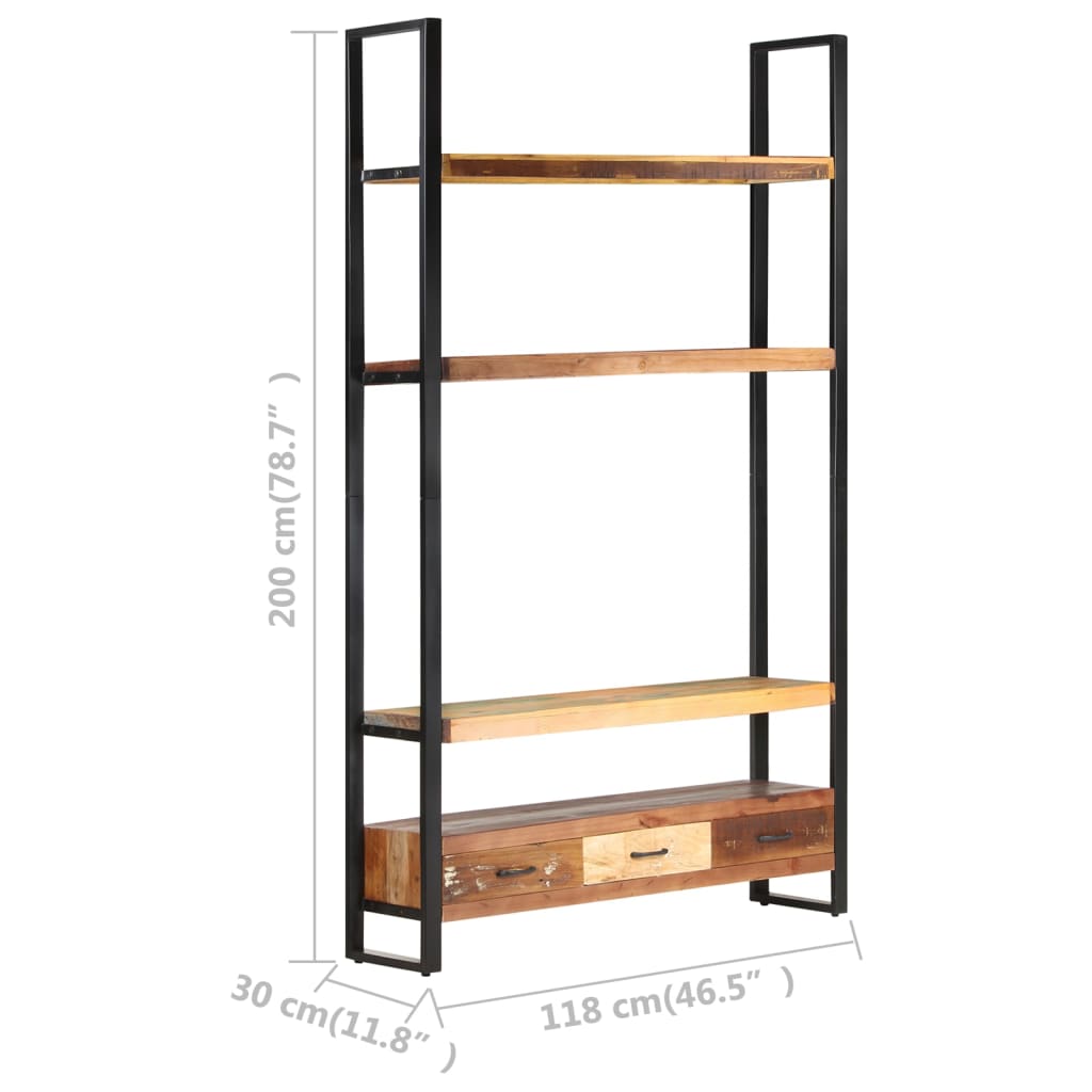 vidaXL Bookshelf 46.5"x11.8"x78.7" Solid Reclaimed Wood