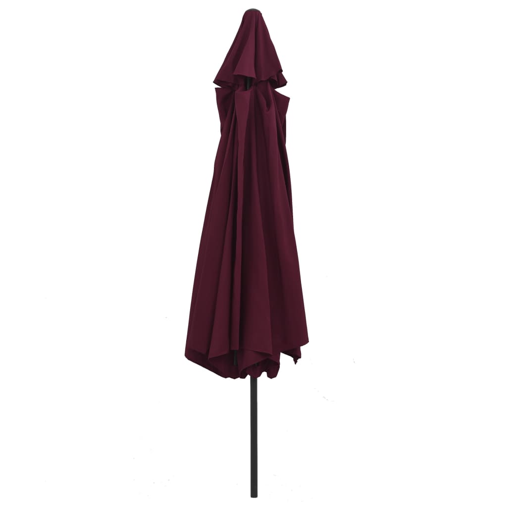 vidaXL Garden Parasol with Metal Pole 153.5" Bordeaux Red