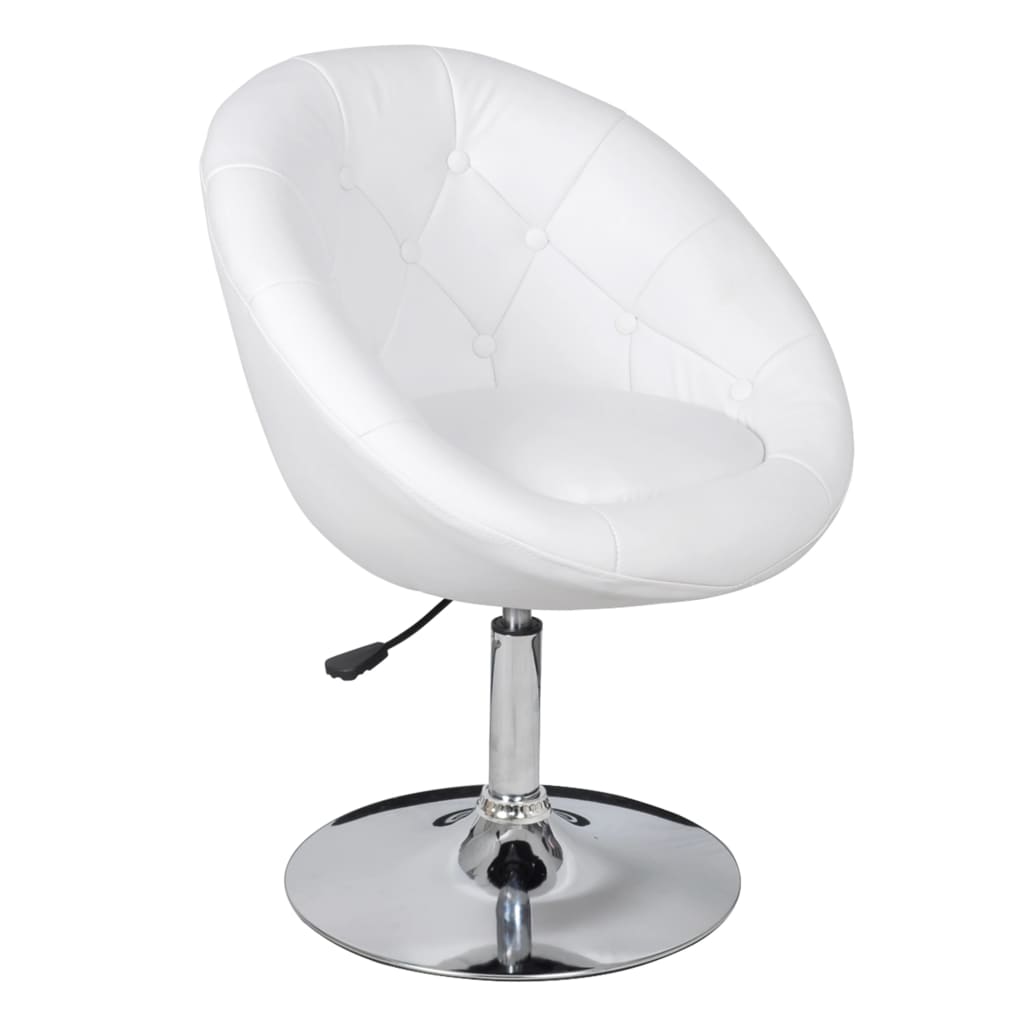 vidaXL Bar Stools 2 pcs White Faux Leather