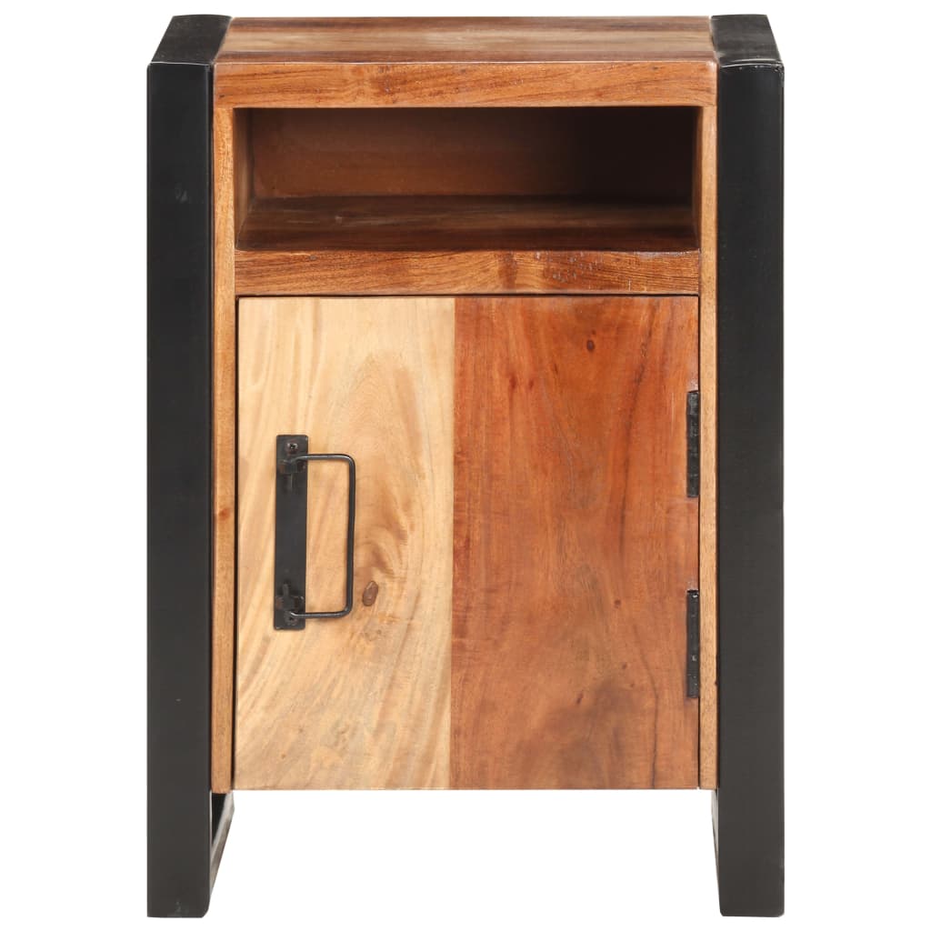 vidaXL Bedside Cabinet 15.7"x13.8"x21.7" Solid Acacia Wood