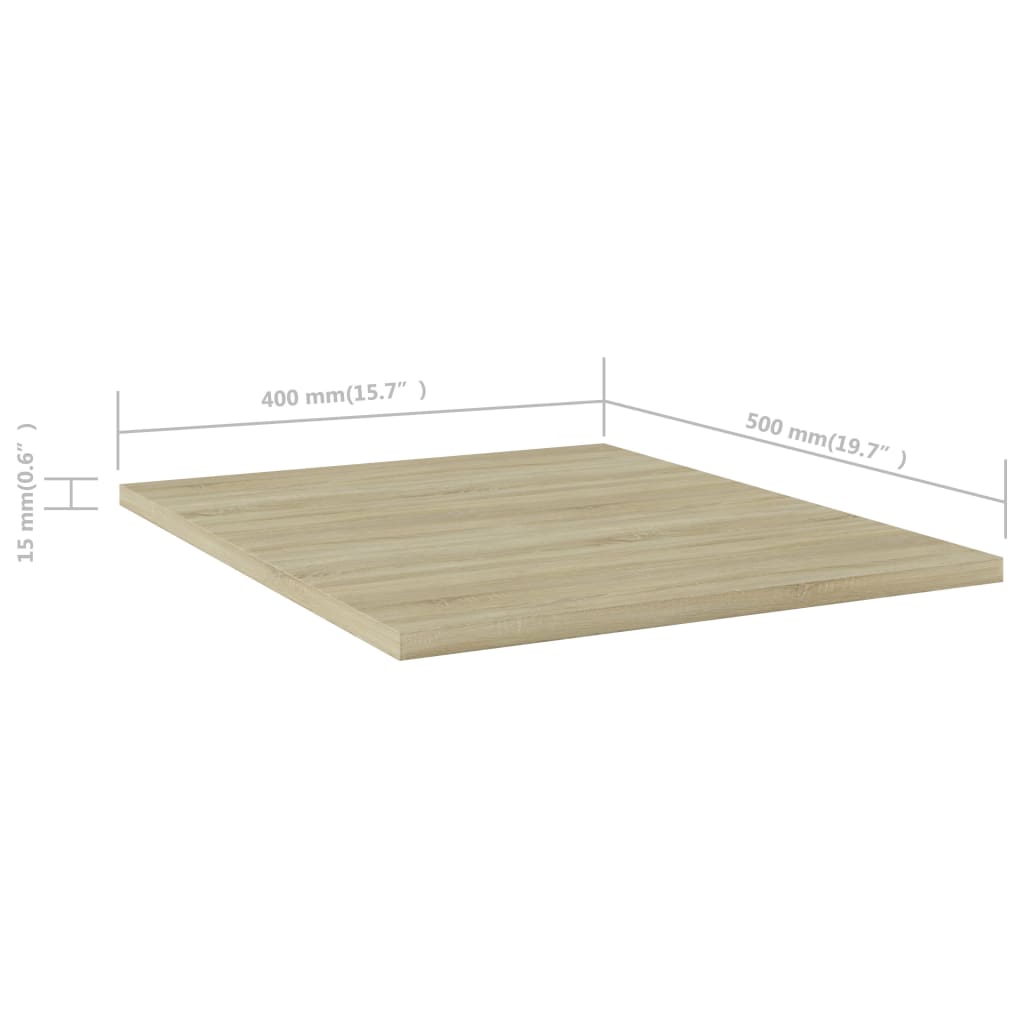 vidaXL Bookshelf Boards 8 pcs Sonoma Oak 15.7"x19.7"x0.6" Engineered Wood