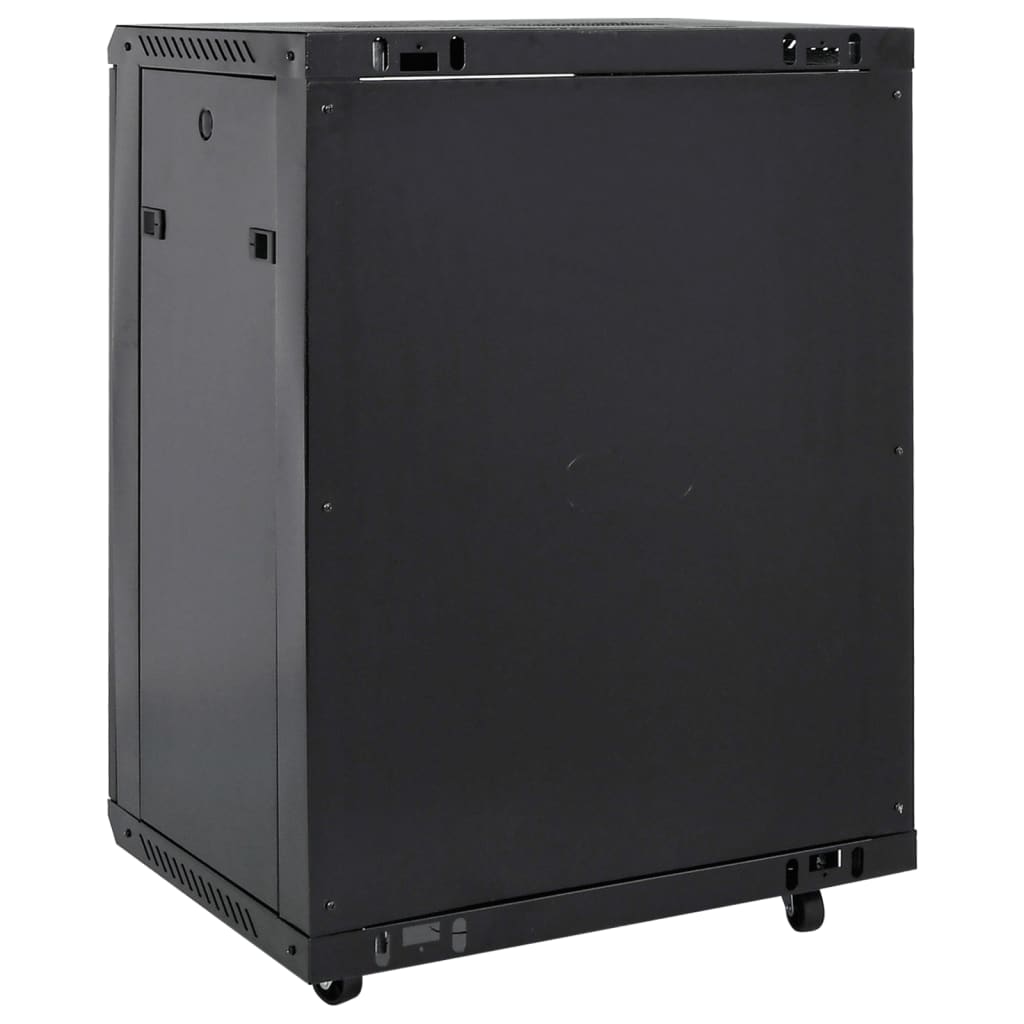 vidaXL 15U Network Cabinet 19" IP20 Black 20.9"x15.7"x31.5"