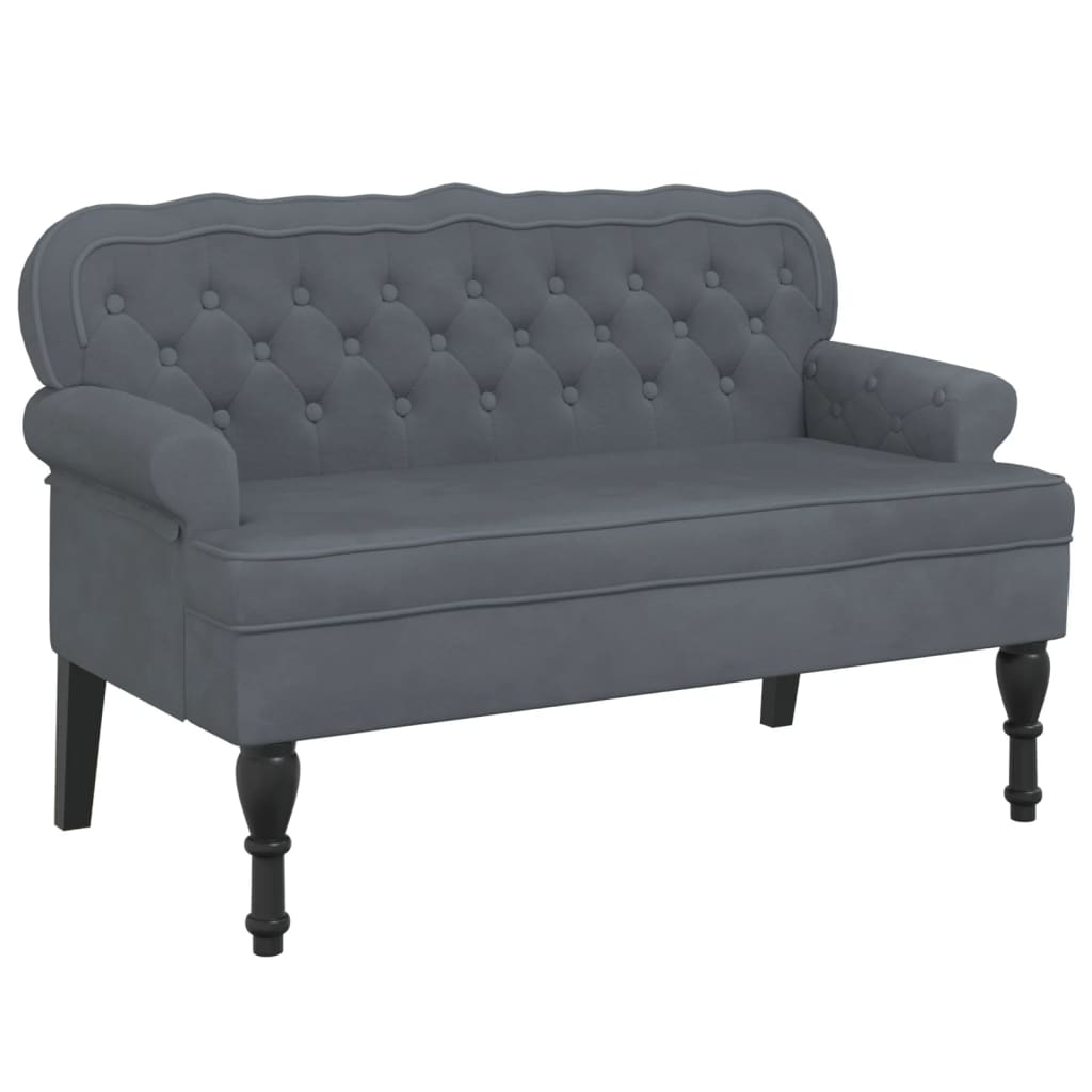 vidaXL Bench with Backrest Dark Gray 47"x25.4"x29.5" Velvet