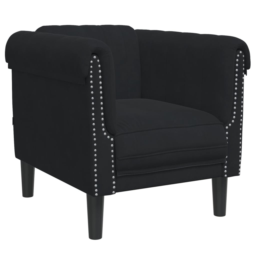 vidaXL 3 Piece Sofa Set Black Velvet