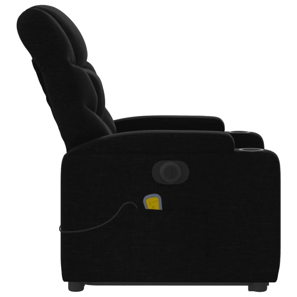 vidaXL Electric Stand up Massage Recliner Chair Black Fabric